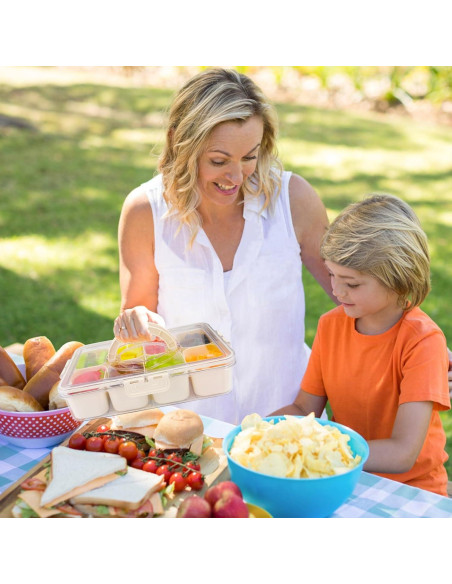 Contenedor Snackle Box 2 Paquetes 8 Compartimentos 29x21cm