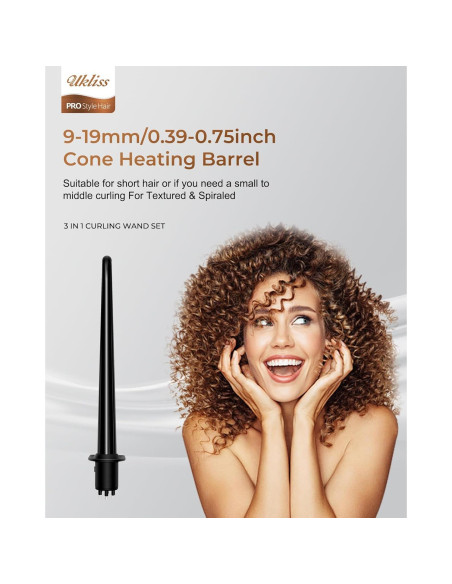 Juego de Plancha de Cabello 3 en 1 Ukliss - Varita, Cepillo y Rizador