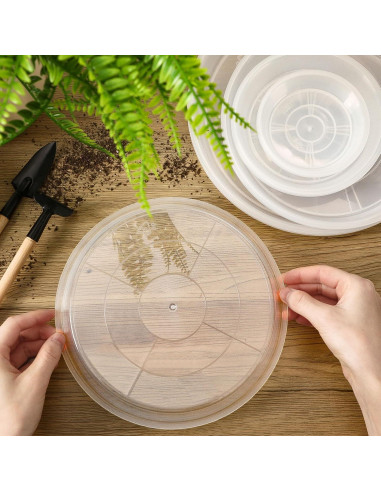 Bandeja de Macetas Augshy 18 Piezas 10.16/15.24 cm Transparente