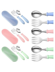 Juego de Cubiertos Infantiles Patelai 9 Piezas Acero Inoxidable