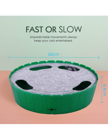 Juguete Interactivo para Gatos Pawaboo Verde - Ratón Automático