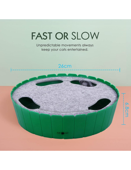 Juguete Interactivo para Gatos Pawaboo Verde - Ratón Automático