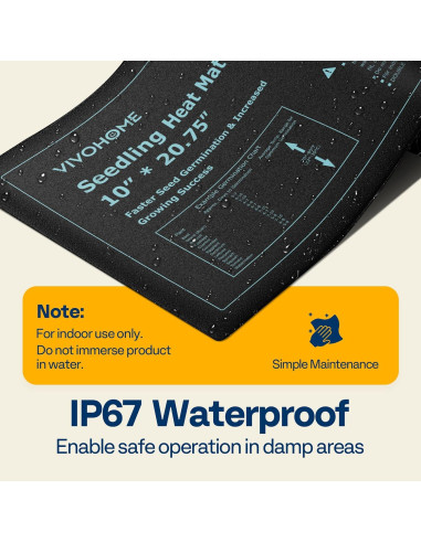 Almohadilla Térmica VIVOHOME 20W para Plántulas 25.4x52.7cm