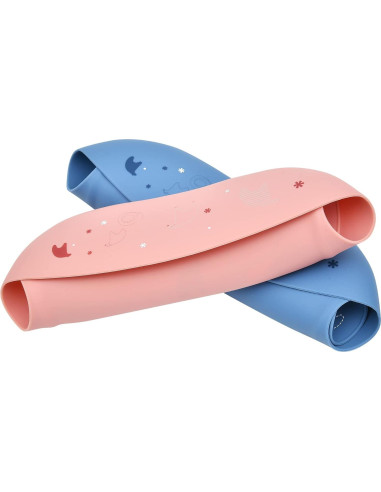 Babero de Silicona Impermeable Azul Astronauta para Bebés