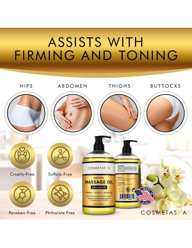 Aceite de Masaje Anticelulitis Cosmetasa 248 ml - Natural y Hidratante