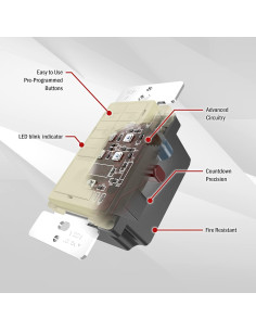 Interruptor Temporizador Enerlites HET06A-R Marfil 1-30 Min 2
