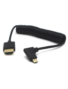 Cable HDMI 2.0 4K 1.2M MOTONG a Micro HDMI ángulo izquierdo