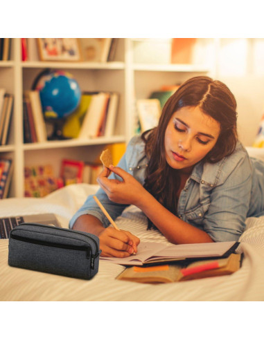 Estuche de Lápices xincx Gris Oscuro Gran Capacidad 20x6.3 cm