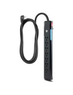 Protector contra Sobretensiones GE 7 Salidas 1080 Julios Negro
