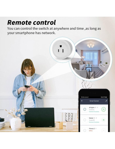 Enchufe Inteligente Wi-Fi PBDQ Mini 2.4G Control Remoto