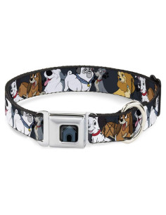 Collar de Perro Buckle-Down Disney Patas Gris 24-33 cm 2.54 cm Ancho