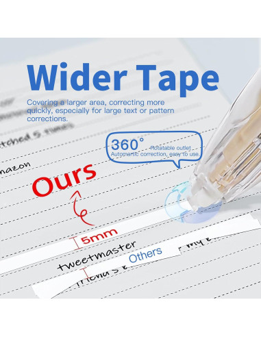 Cinta Correctora Retráctil Btwescola con 2 Recargas 5mm