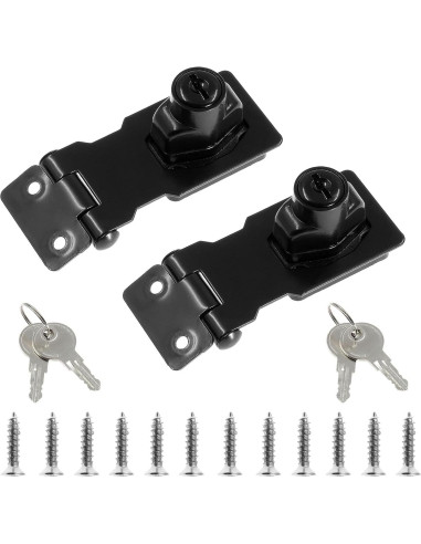 Cerradura de Hasp Jiozermi 2.5" Acero Inoxidable Negro