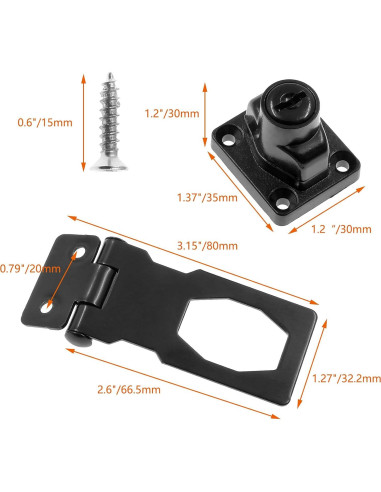 Cerradura de Hasp Jiozermi 2.5" Acero Inoxidable Negro