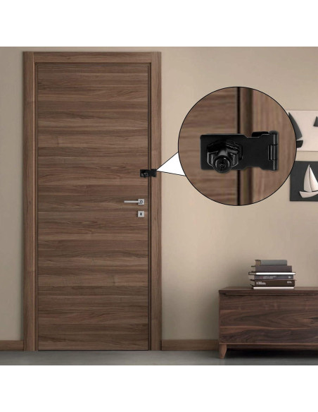 Cerradura de Hasp Jiozermi 2.5" Acero Inoxidable Negro