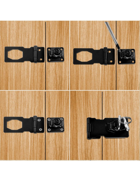 Cerradura de Hasp Jiozermi 2.5" Acero Inoxidable Negro