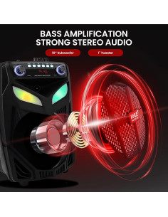 Altavoz PA Bluetooth Pyle 600W 10" con 2 micrófonos 2