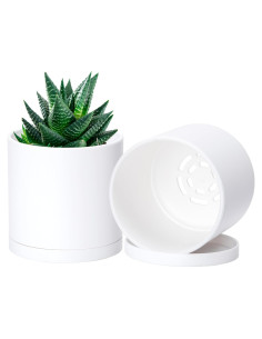 Juego de 2 Macetas Modernas D'vine Dev 10 cm Blancas