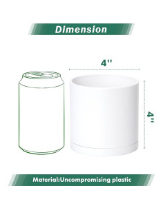 Juego de 2 Macetas Modernas D'vine Dev 10 cm Blancas 2