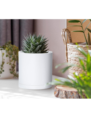 Juego de 2 Macetas Modernas D'vine Dev 10 cm Blancas