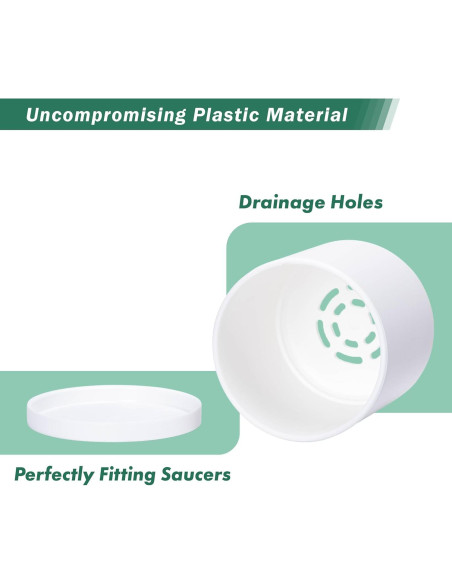 Juego de 2 Macetas Modernas D'vine Dev 10 cm Blancas Juego de 2 Macetas Modernas D'vine Dev 10 cm Blancas