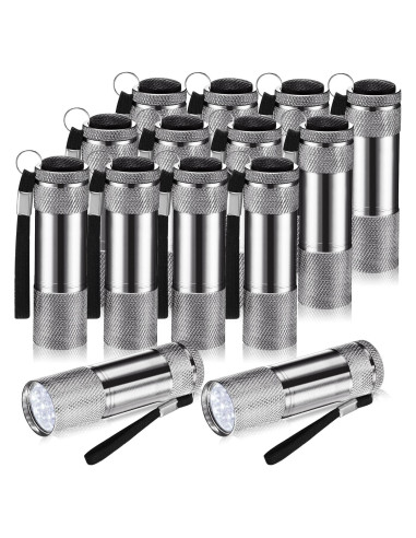 12 Mini Linternas LED VIHOSE de Aluminio Gris para Camping