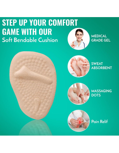 Almohadillas Metatarsales Comfwalk 3 Pares Beige - Alivio Dolor Tacones