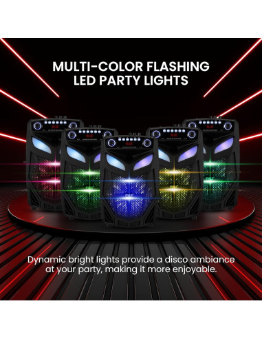 Altavoz PA Bluetooth Pyle 600W 10" con 2 micrófonos