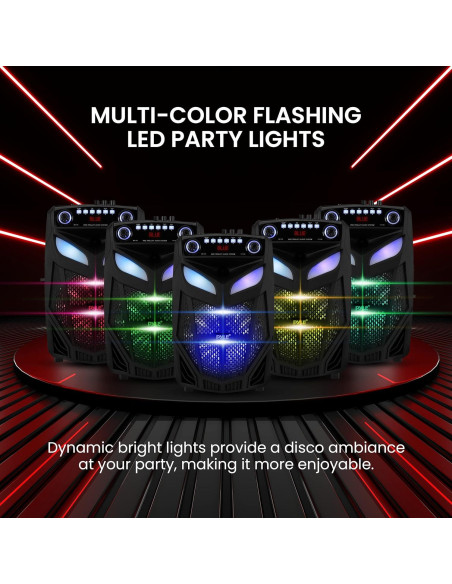 Altavoz PA Bluetooth Pyle 600W 10" con 2 micrófonos