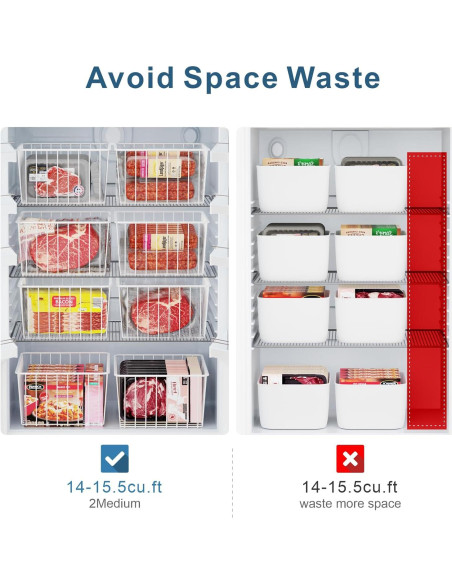Cestas Organizadoras de Congelador iSPECLE - Paquete de 4 Blancas Cestas Organizadoras de Congelador iSPECLE - Paquete de 4 Blancas