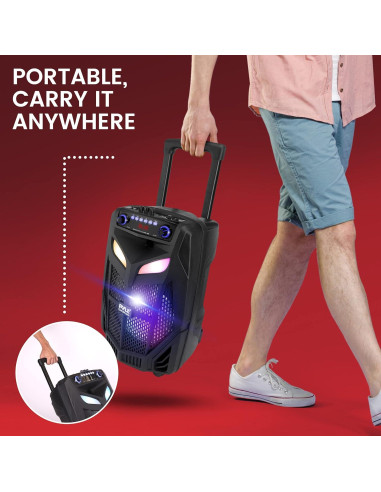 Altavoz PA Bluetooth Pyle 600W 10" con 2 micrófonos