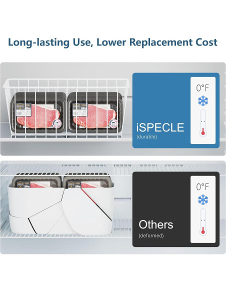 Cestas Organizadoras de Congelador iSPECLE - Paquete de 4 Blancas Cestas Organizadoras de Congelador iSPECLE - Paquete de 4 Blancas