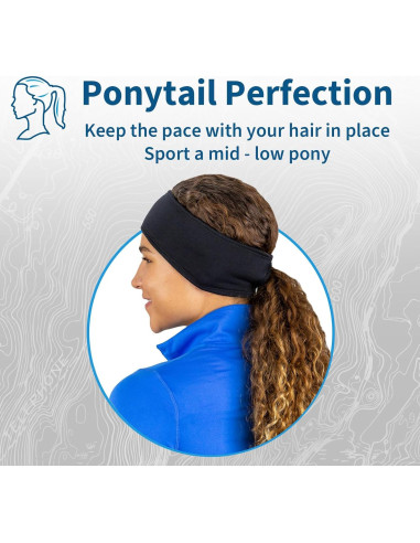 Banda para Cabello TrailHeads Power Ponytail - Mujer, Negro