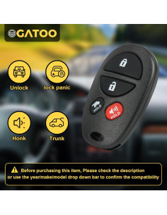 Llavero control remoto Toyota Solara 2004-2008 OGATOO 4 botones 2