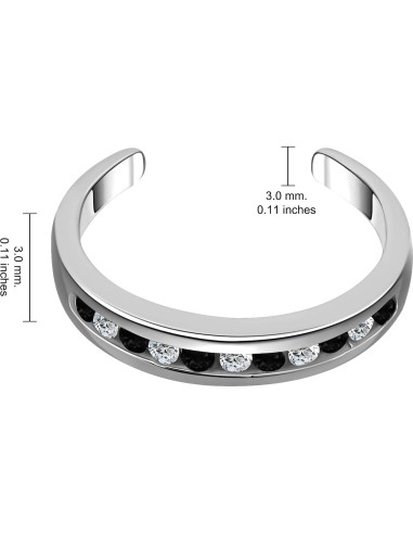 Anillo Abierto Ajustable Plata Esterlina 925 Aros y Bucles CZ