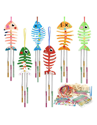 Kit de Campana de Viento Fennoral 30 Piezas Manualidades Niños
