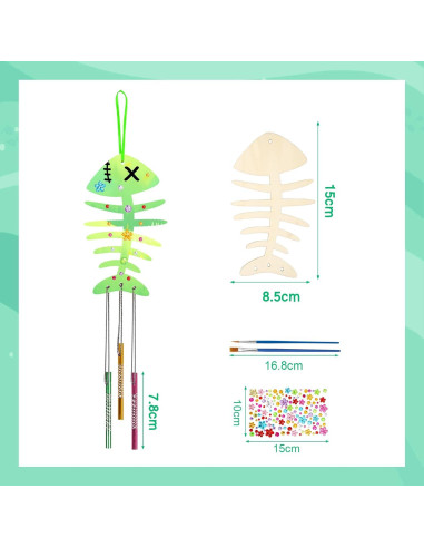 Kit de Campana de Viento Fennoral 30 Piezas Manualidades Niños