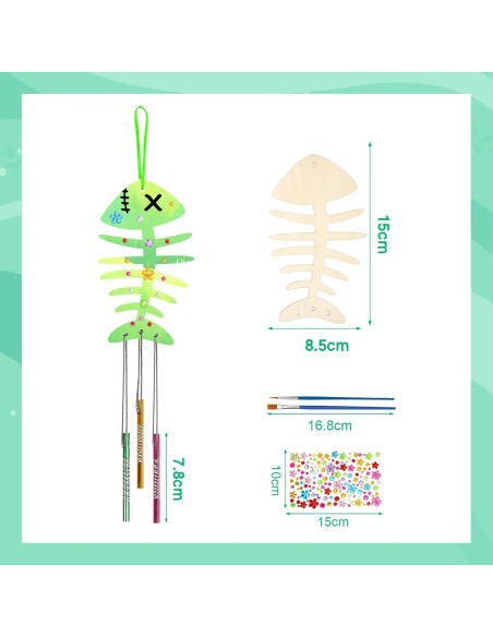 Kit de Campana de Viento Fennoral 30 Piezas Manualidades Niños