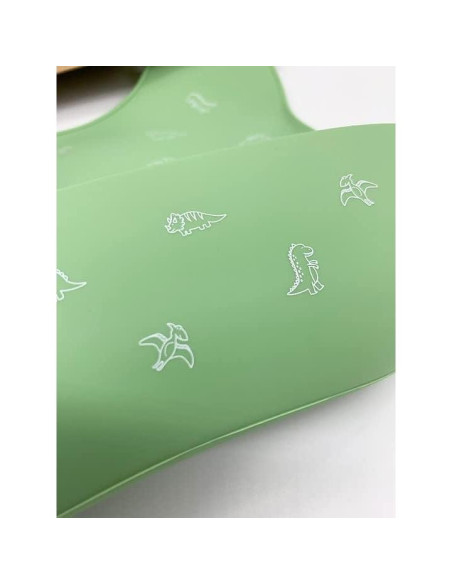 Babero de Silicona Ajustable Little Cubs Verde Impermeable