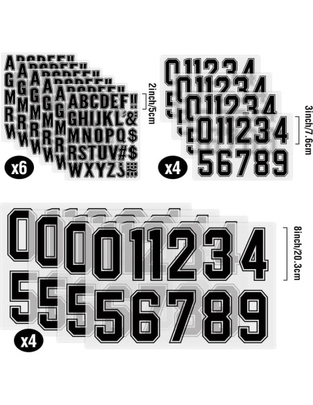 Kit 358 Pcs Números y Letras Termoadhesivos Ukontagood Negro