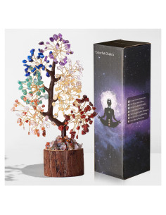 Árbol de Cristal 7 Chakras DUQGUHO 20-23 cm Decoración Espiritual
