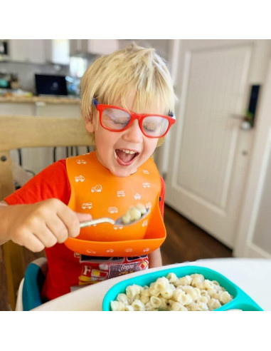 Babero de Silicona Ajustable Little Cubs Verde Impermeable