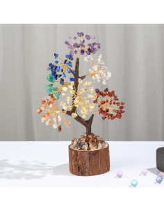 Árbol de Cristal 7 Chakras DUQGUHO 20-23 cm Decoración Espiritual 2