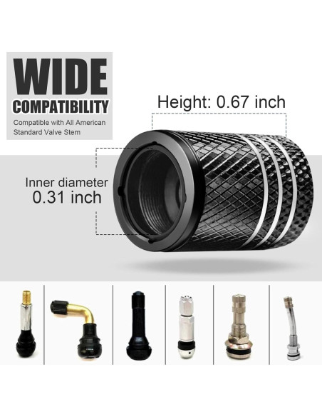 Tapas de Válvula de Neumático DEKKCAP 5 Piezas Bandera Americana