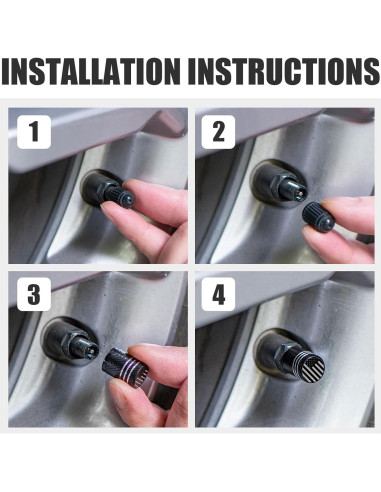 Tapas de Válvula de Neumático DEKKCAP 5 Piezas Bandera Americana