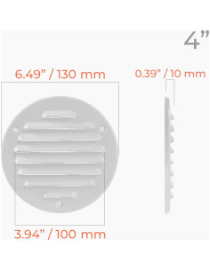 Cubierta de Ventilación Redonda HVAC OV 10.16 cm Acero Inoxidable 2