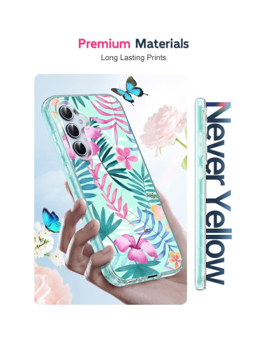 Funda LeYi para Samsung Galaxy A35 Verde con Protector 9H