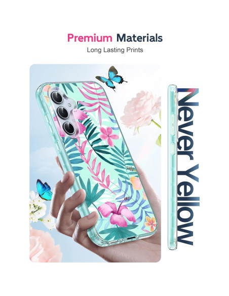 Funda LeYi para Samsung Galaxy A35 Verde con Protector 9H Funda LeYi para Samsung Galaxy A35 Verde con Protector 9H