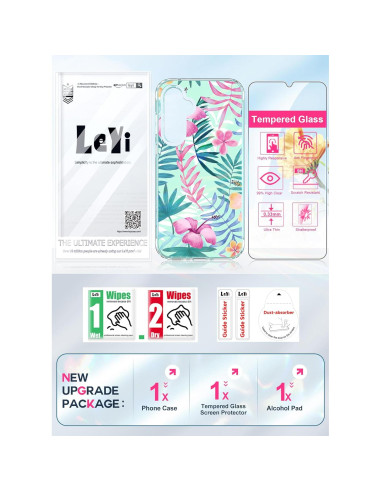 Funda LeYi para Samsung Galaxy A35 Verde con Protector 9H