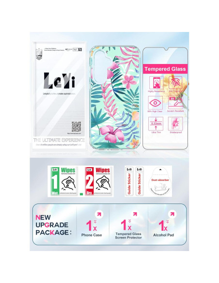 Funda LeYi para Samsung Galaxy A35 Verde con Protector 9H Funda LeYi para Samsung Galaxy A35 Verde con Protector 9H